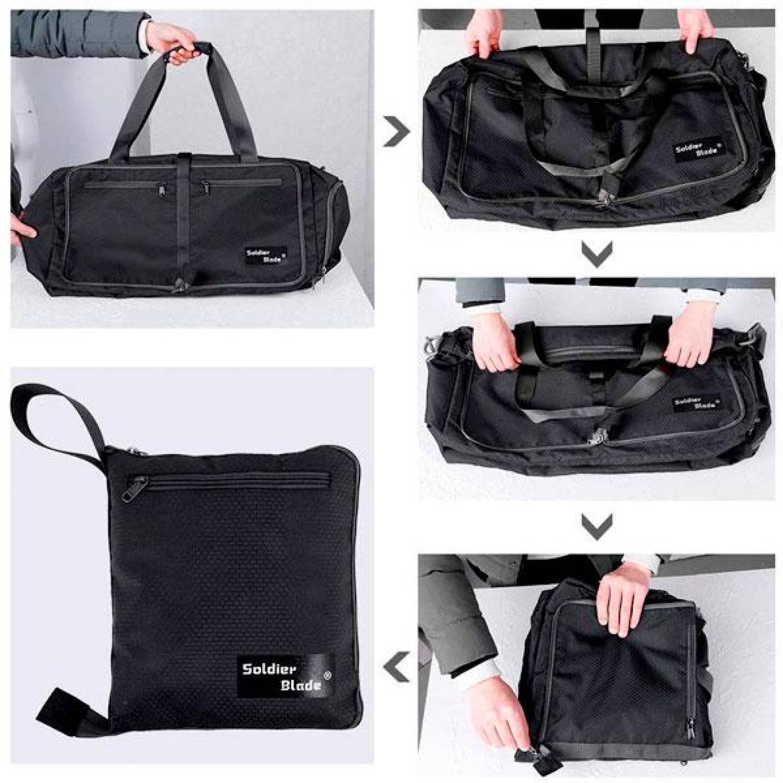 Maleta Plegable, Multifuncional, Amplia, Resistente, Mochila, Cómoda, Azul Rojo
