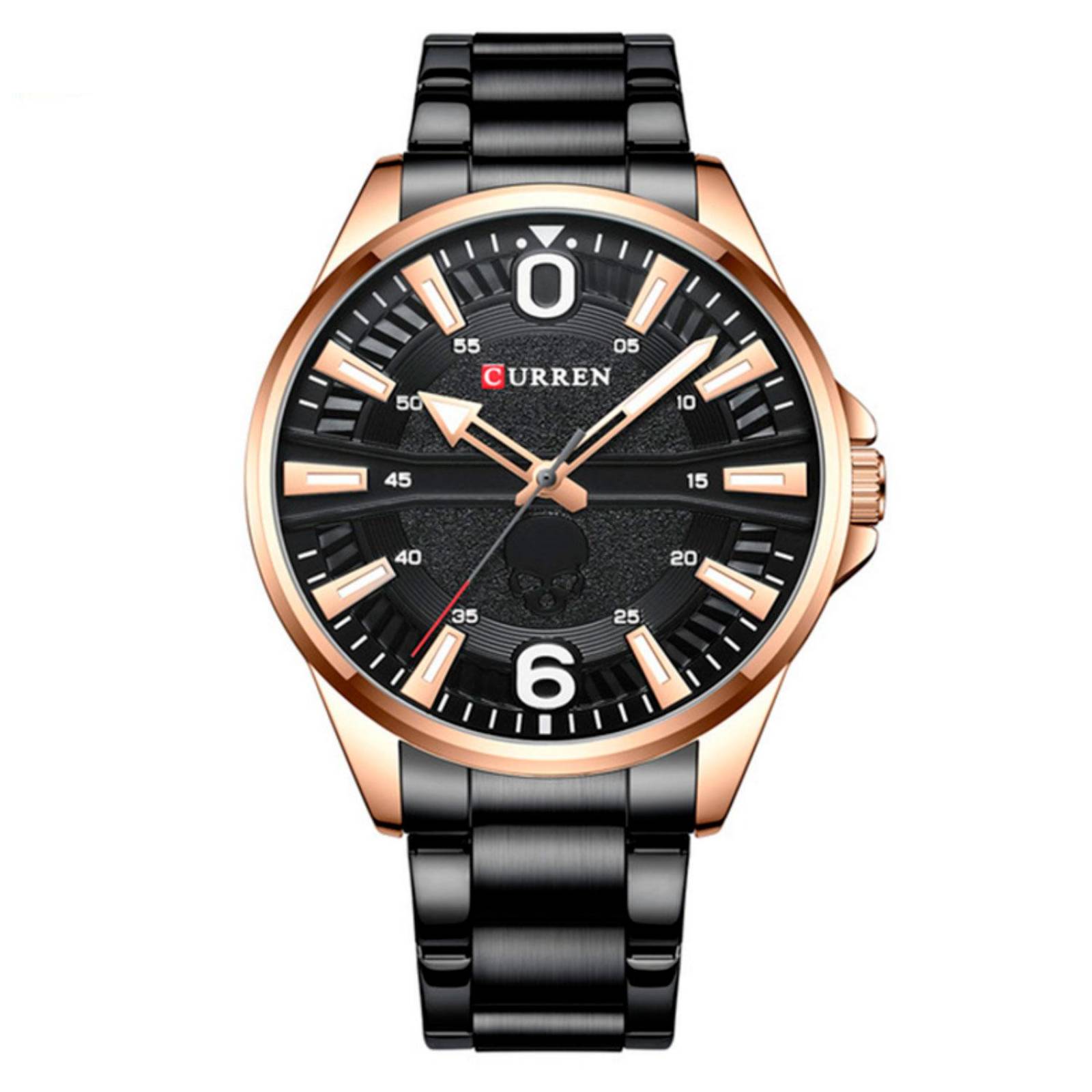 Reloj Curren Hombre,Análogo, Extensible Metal, Elegante, Broche Mariposa, Diseño Moderno, Casual, Re