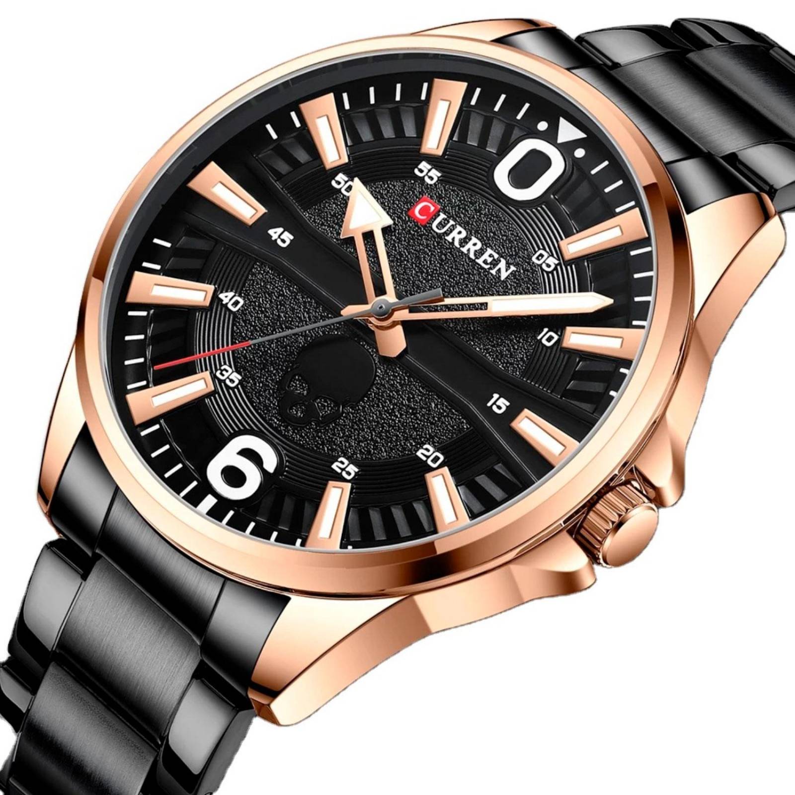 Reloj Curren Hombre,Análogo, Extensible Metal, Elegante, Broche Mariposa, Diseño Moderno, Casual, Re