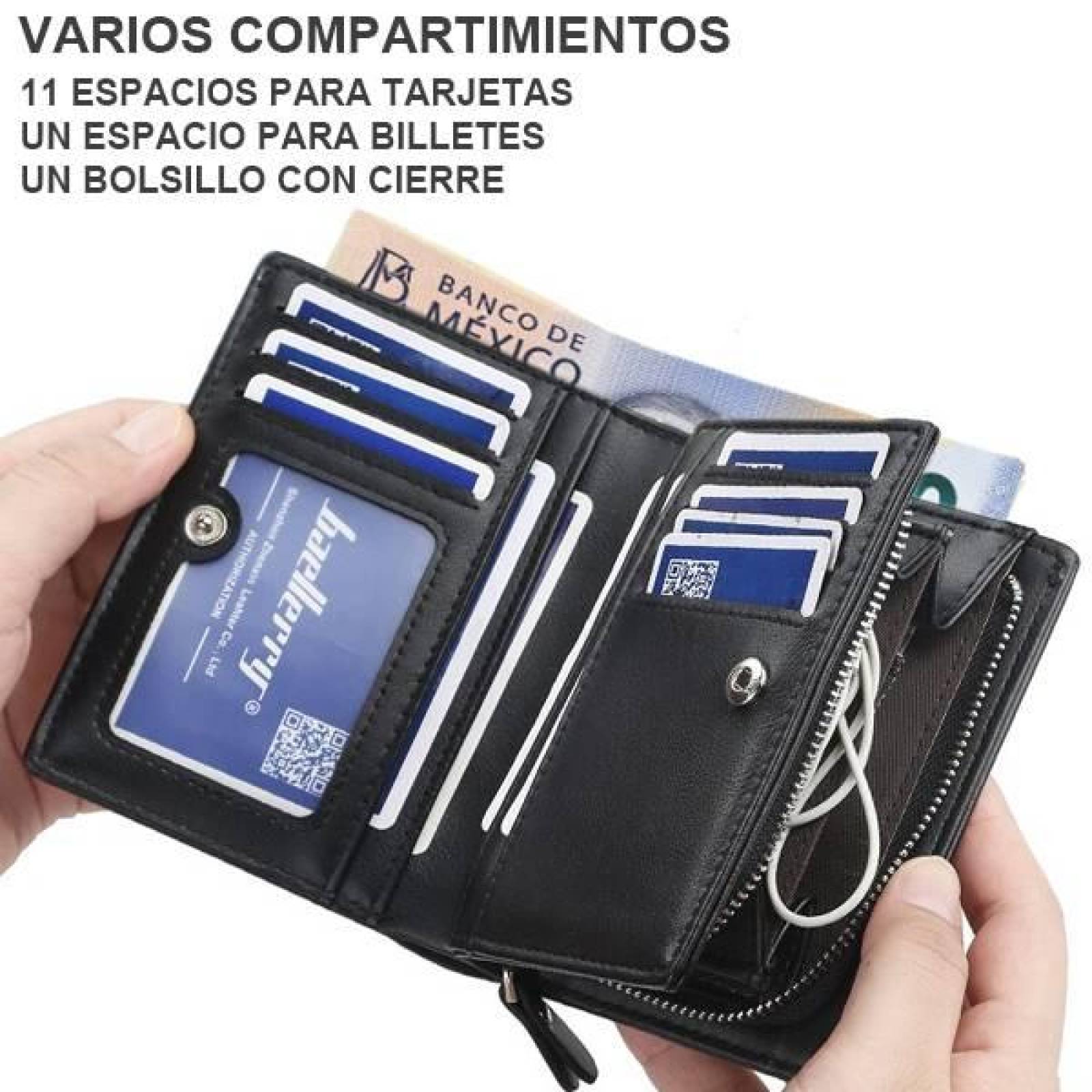 Cartera, Tarjetero, Unisex, Con Cierre, Amplio Espacio, Broche Iman 