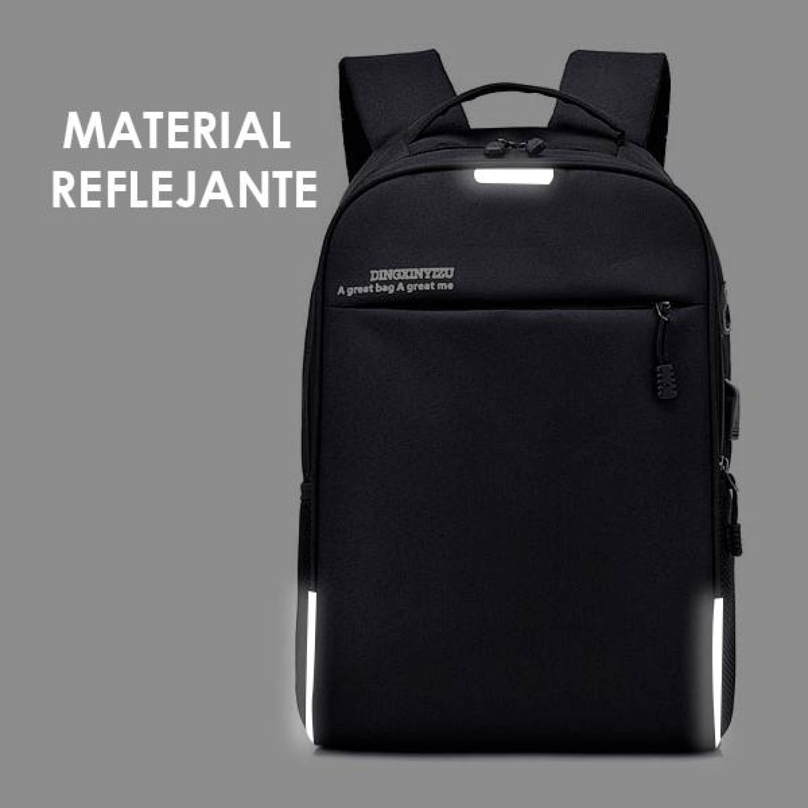 Mochila para Laptop o Escolar, Antirrobo , con Candado y Puerto USB, Impermeable, Negra, Impermeable 