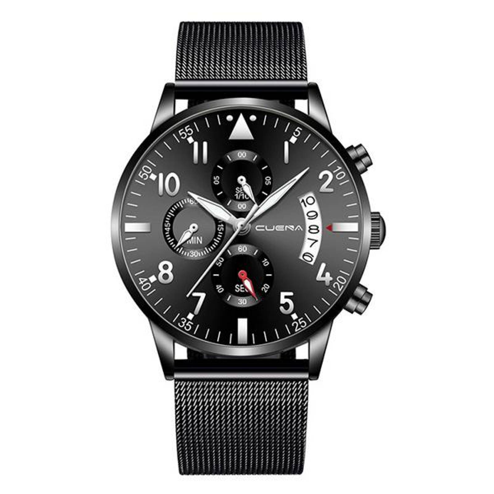 Reloj de Pulsera para Hombre, Análogo, Ejecutivo, Exclusivo, Moderno, Fechador, Extensible de Acero  