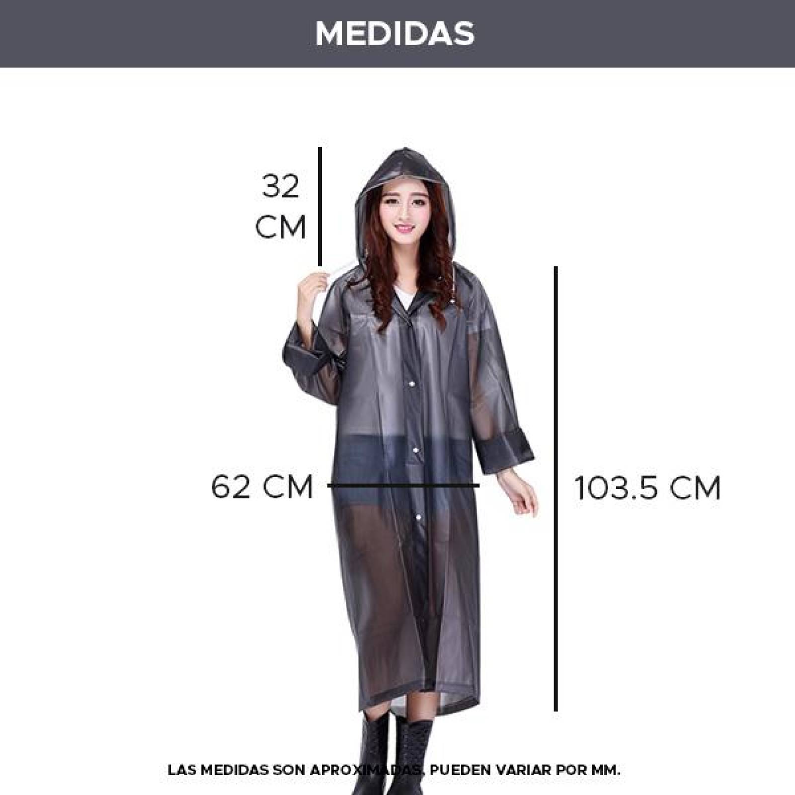 Impermeable Unisex, Ligero , Negro, Talla Mediana Adulto , Resistente