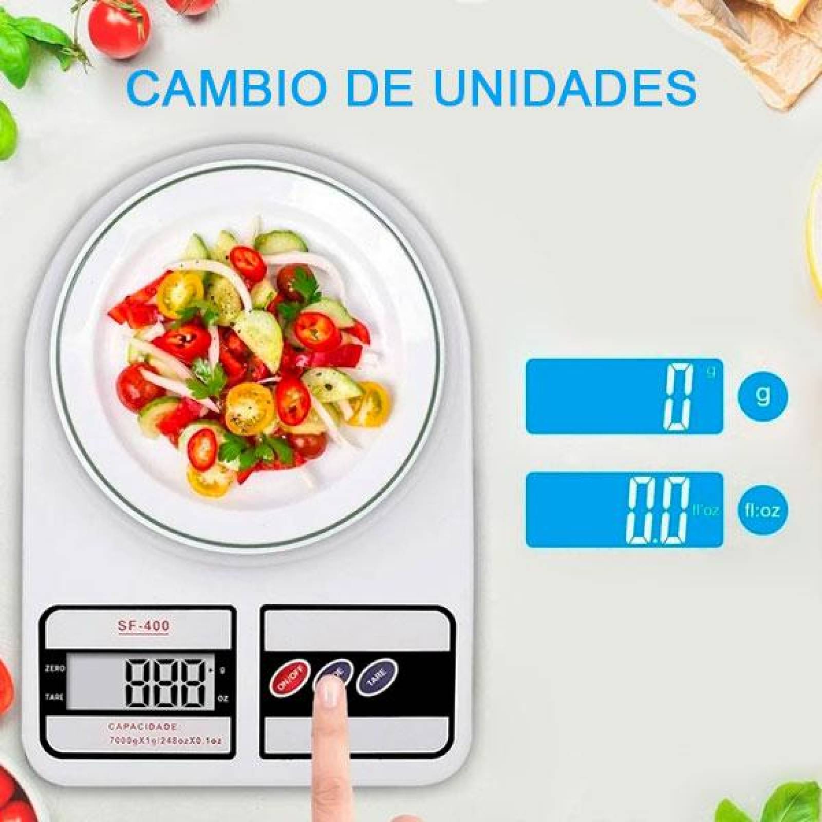 Báscula Digital, Convertidor Kilos o Libras, Ligera