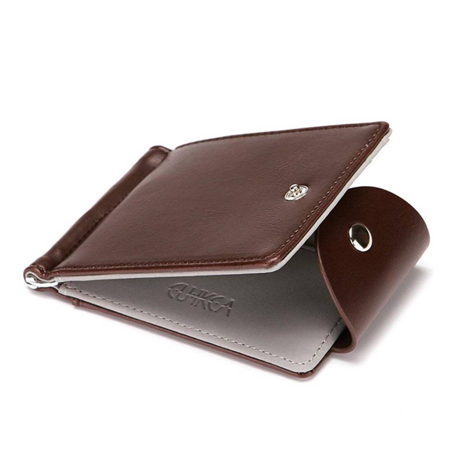 Cartera Tarjetero con Clip para Billetes Multiples Compartimentos 