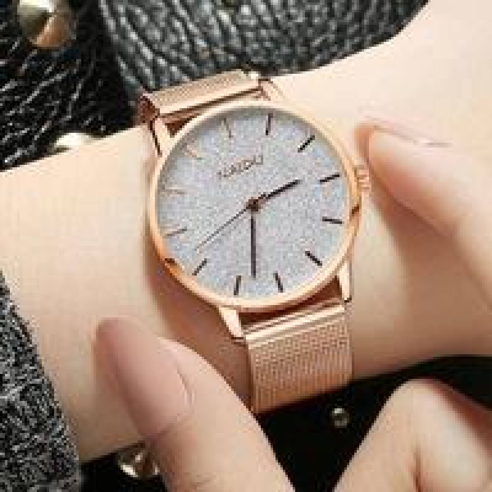Reloj Análogo Pulsera de Mujer con Detalles en Carátula