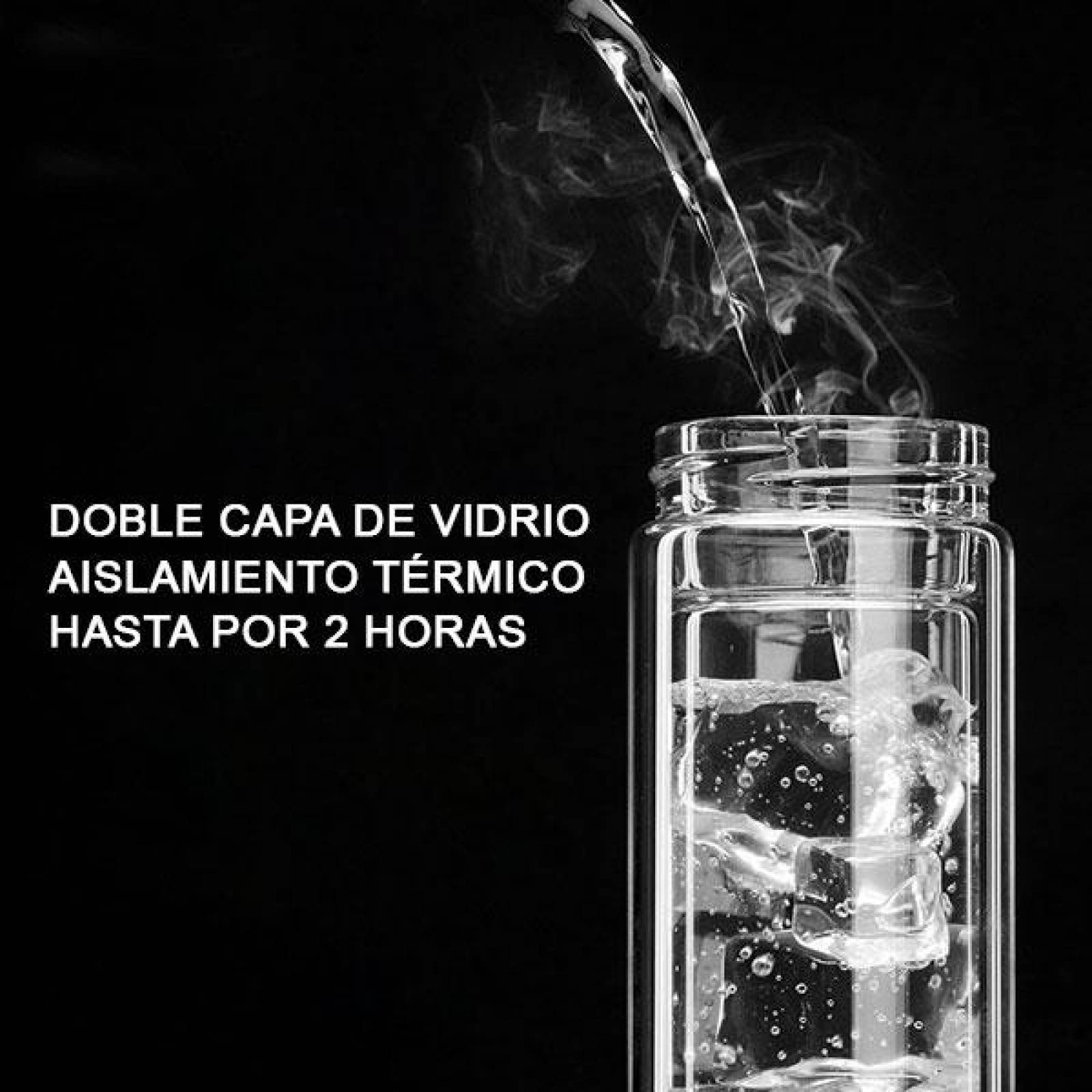 Termo Infusor Doble Capa de Vidrio 2 Hrs de Aislamiento Térmico 