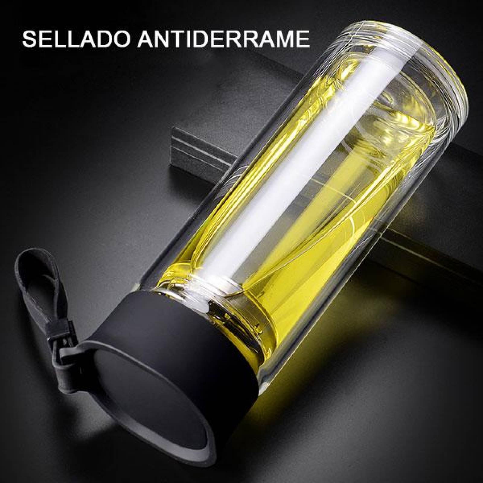 Termo Infusor Doble Capa de Vidrio 2 Hrs de Aislamiento Térmico 