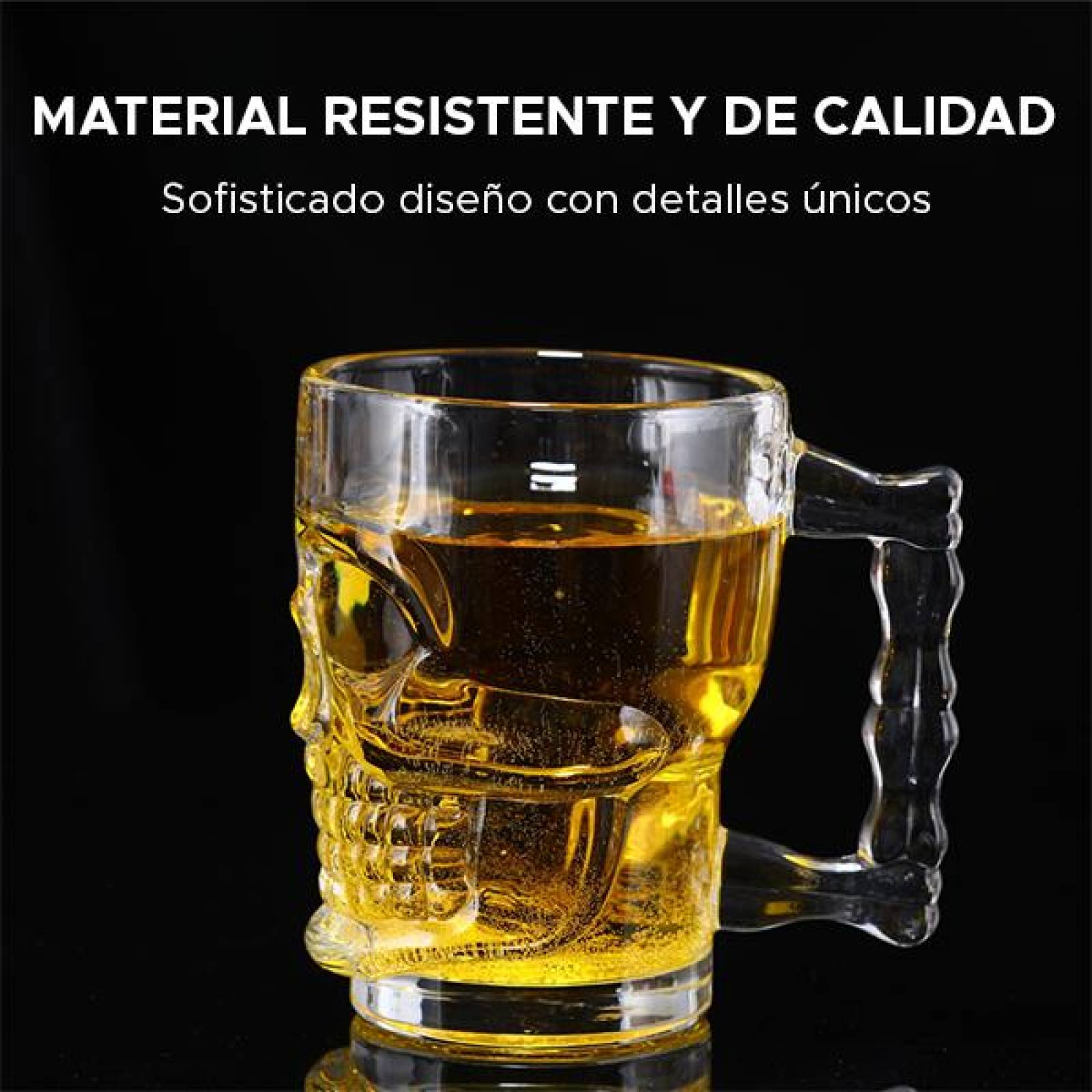 TARRO EN FORMA DE CRANEO PARA CERVEZA EXCELENTE TAMAÑO