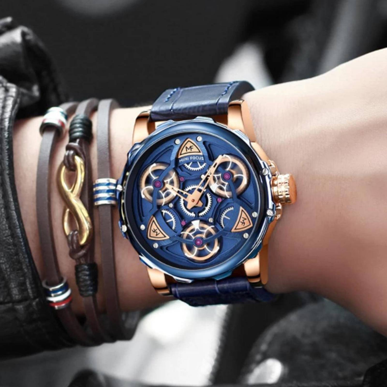 ELEGANTE RELOJ HOMBRE CORREA DE HEBILLA AJUSTABLE DISEÑO EXCLUSIVO