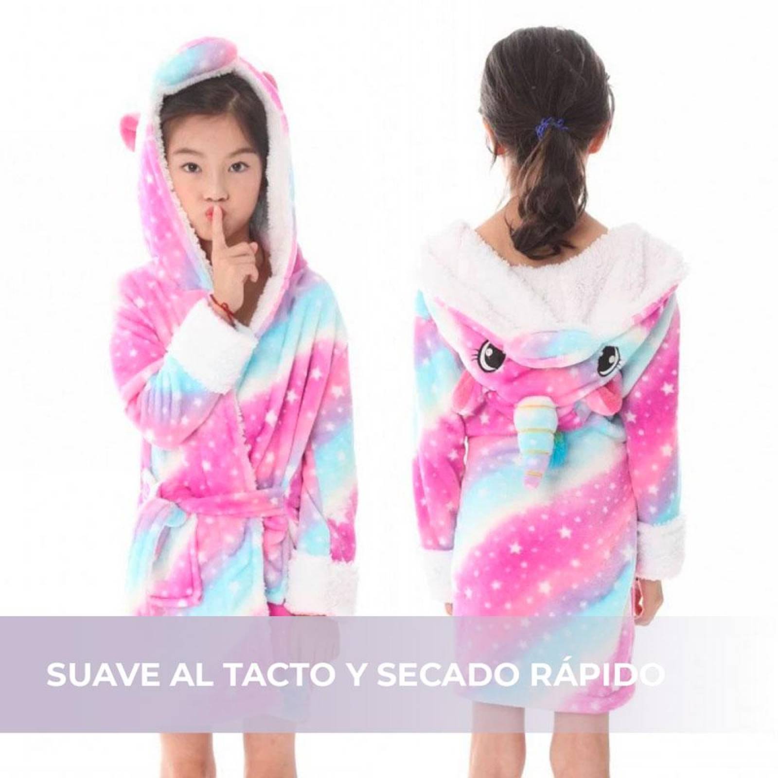 Bata Estampada de Franela para Niños con Cinturón Ajustable