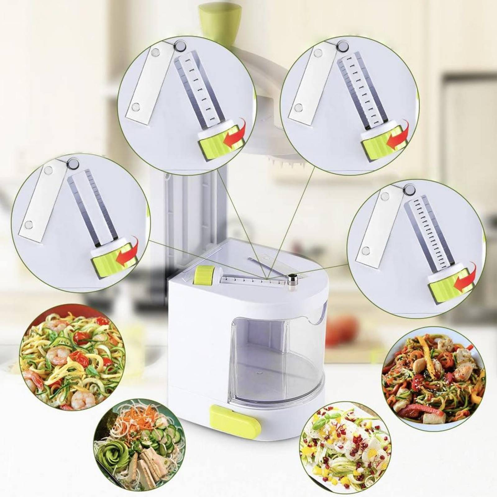 Cortador Rallador de Verduras en Espiral de Acero Inoxidable 