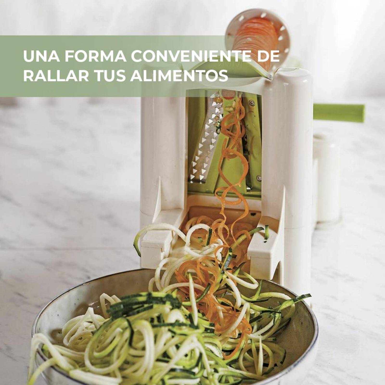 Cortador Rallador de Verduras en Espiral de Acero Inoxidable 