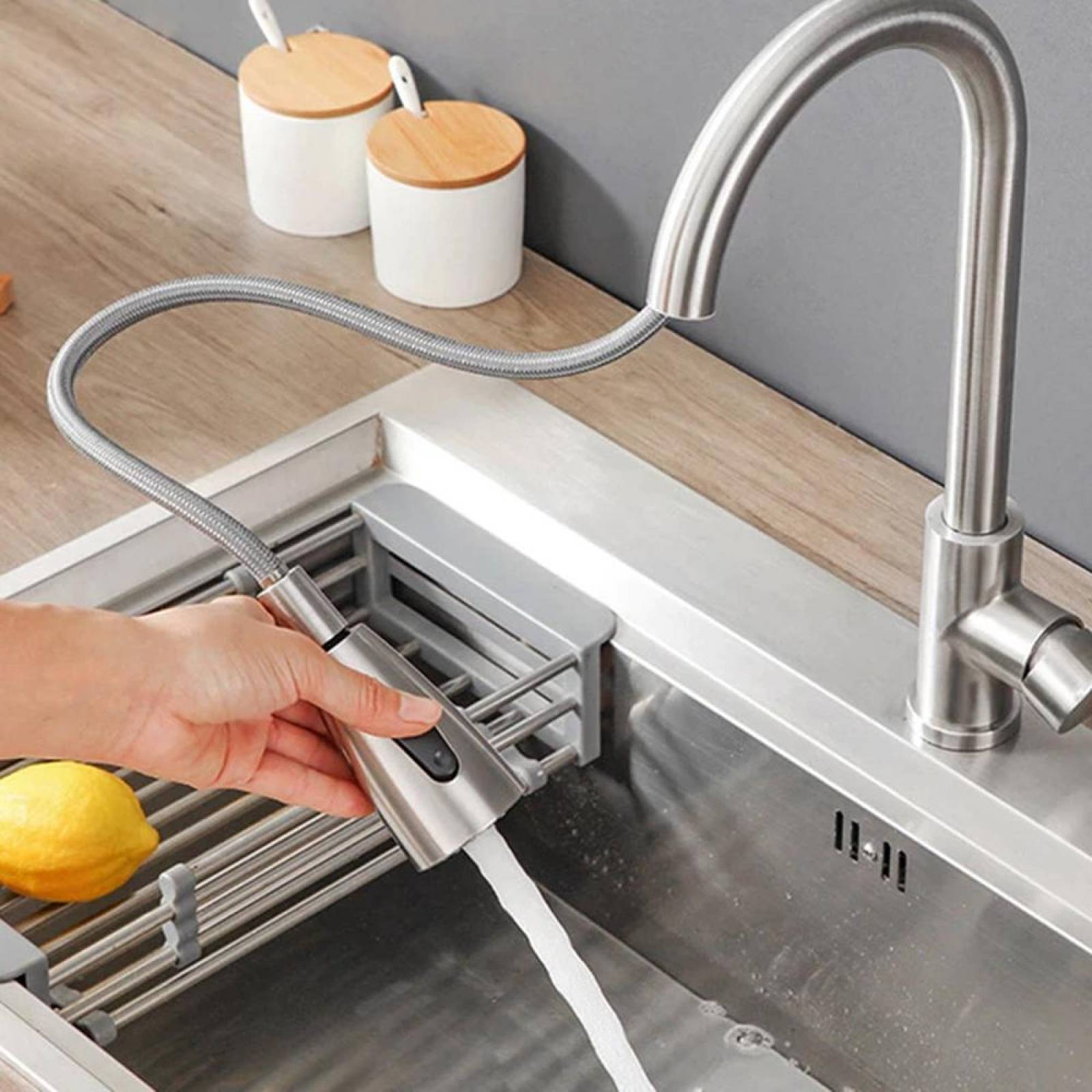 Grifo Extraíble con Manija para Cocina de Acero Inoxidable 