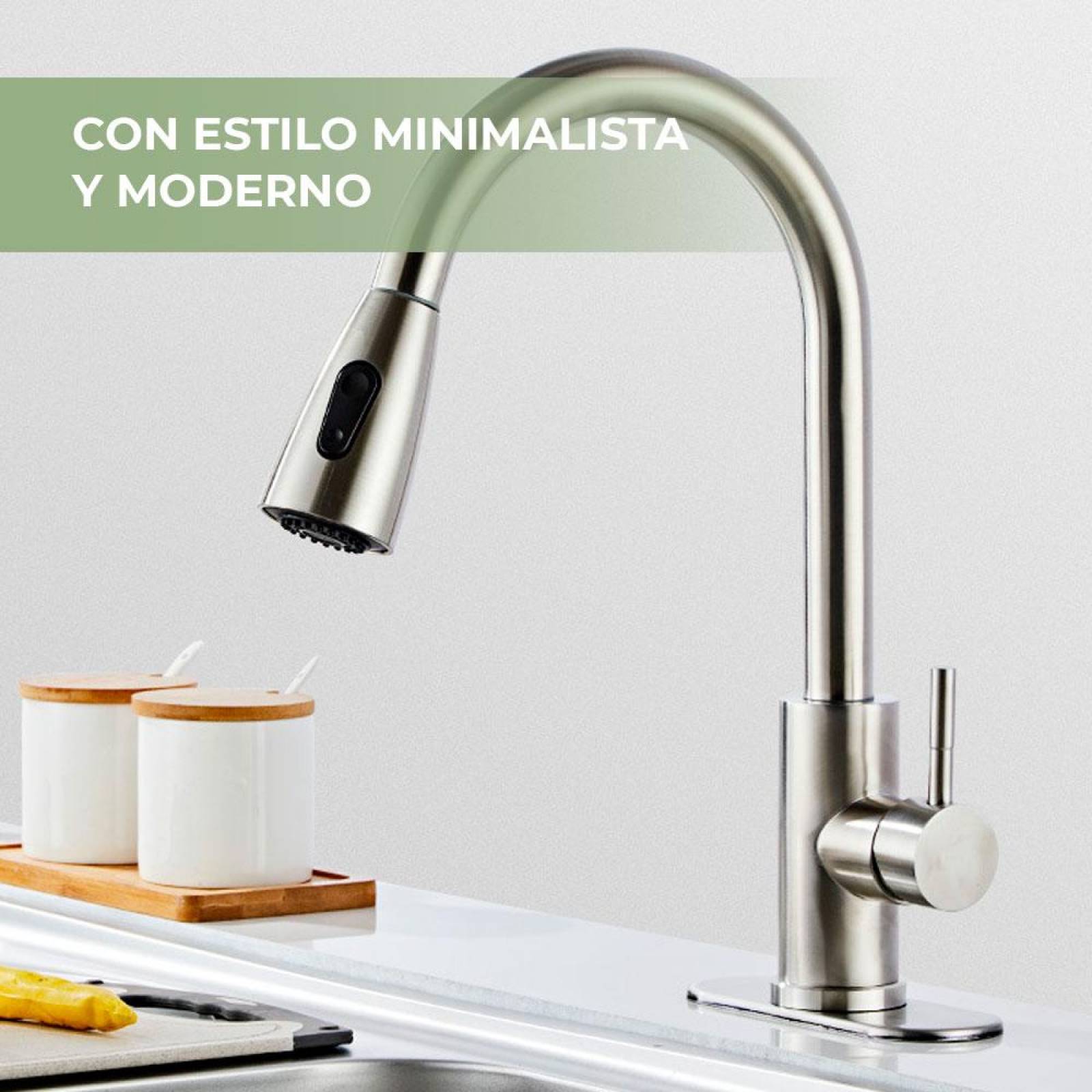 Grifo Extraíble con Manija para Cocina de Acero Inoxidable 
