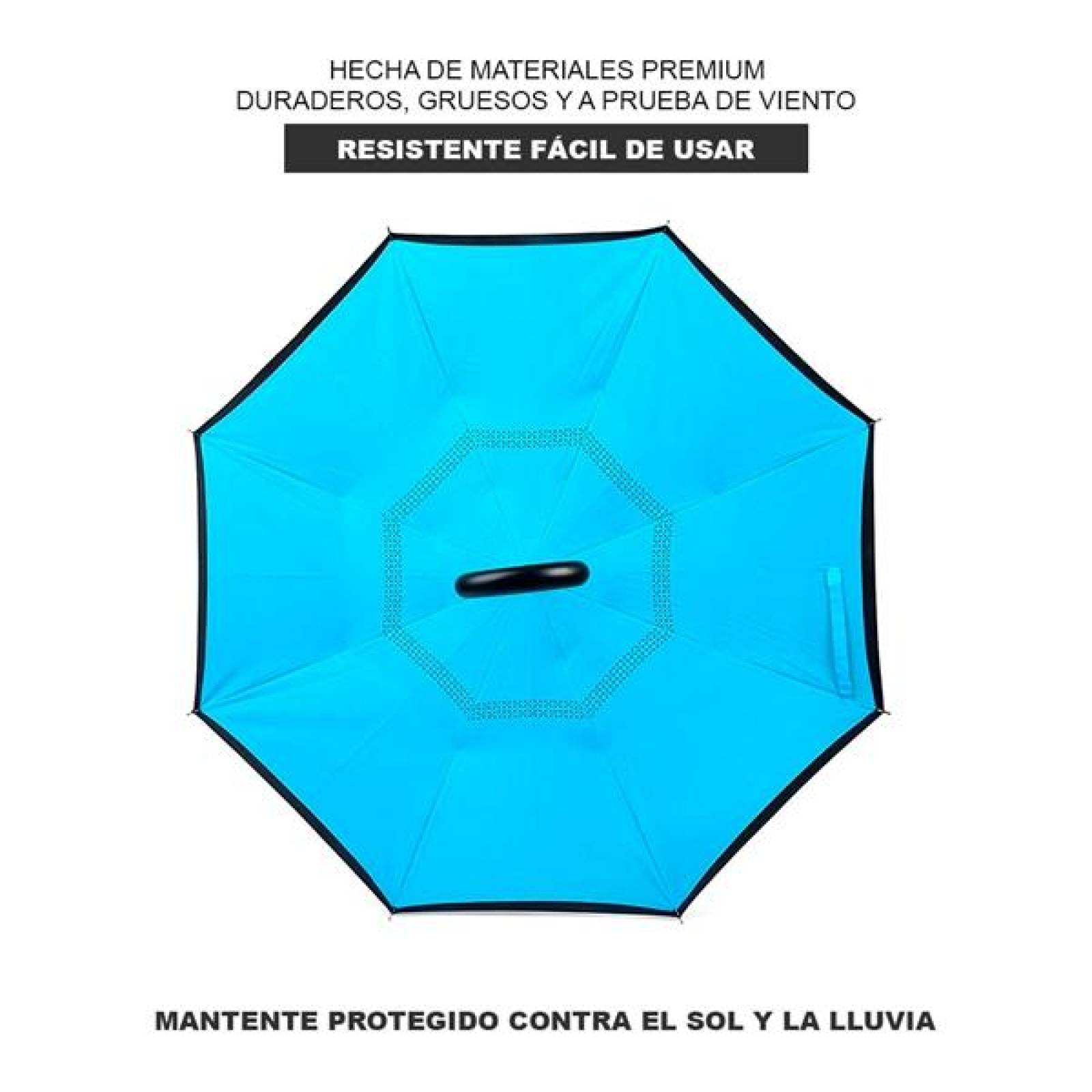 PARAGUAS INVERTIDO RESISTENTE EXCELENTE CALIDAD AUTOMATICO EXCLUSIVO DISEÑO COLOR ROJO