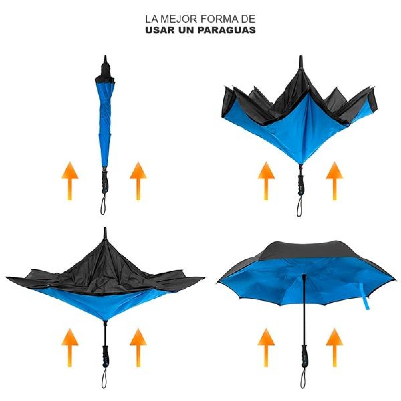 PARAGUAS INVERTIDO RESISTENTE EXCELENTE CALIDAD AUTOMATICO EXCLUSIVO DISEÑO COLOR ROJO