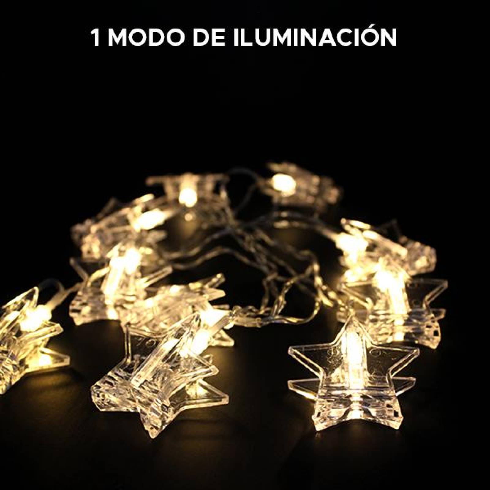 SERIE DE LUZ EN FORMA DE ESTRELLAS CON PINZAS 