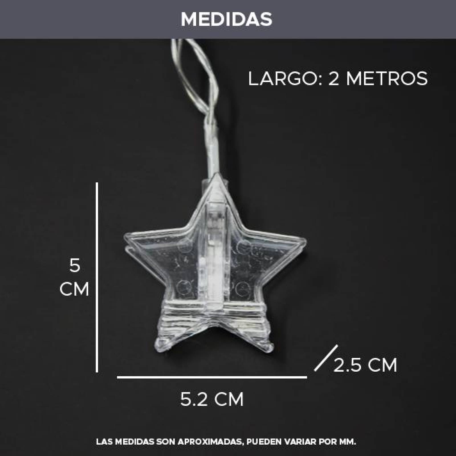 SERIE DE LUZ EN FORMA DE ESTRELLAS CON PINZAS 