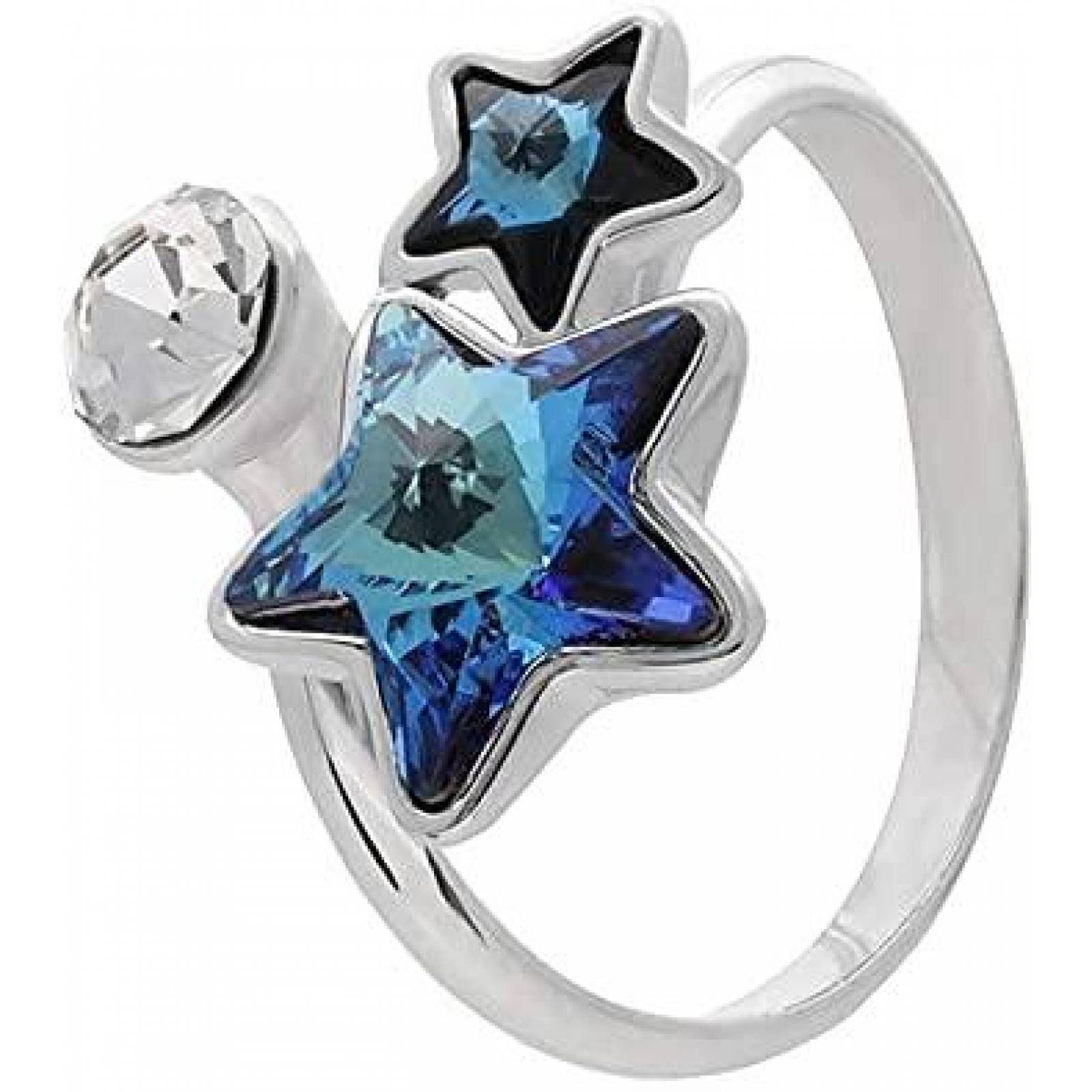 Anillo Doble Estrella con Cristal Austriaco 
