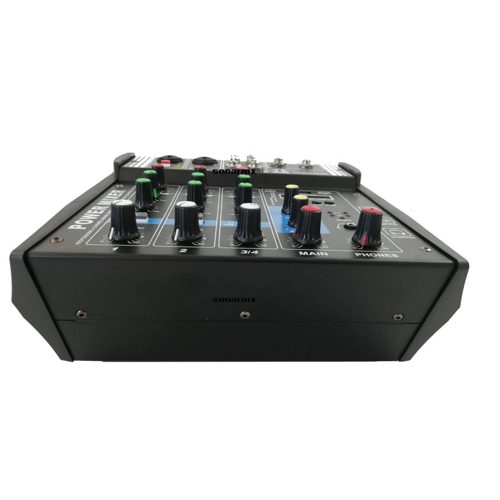 Mezcladora Amplificada Bluetooth 4 Canales Phantom Graba Usb