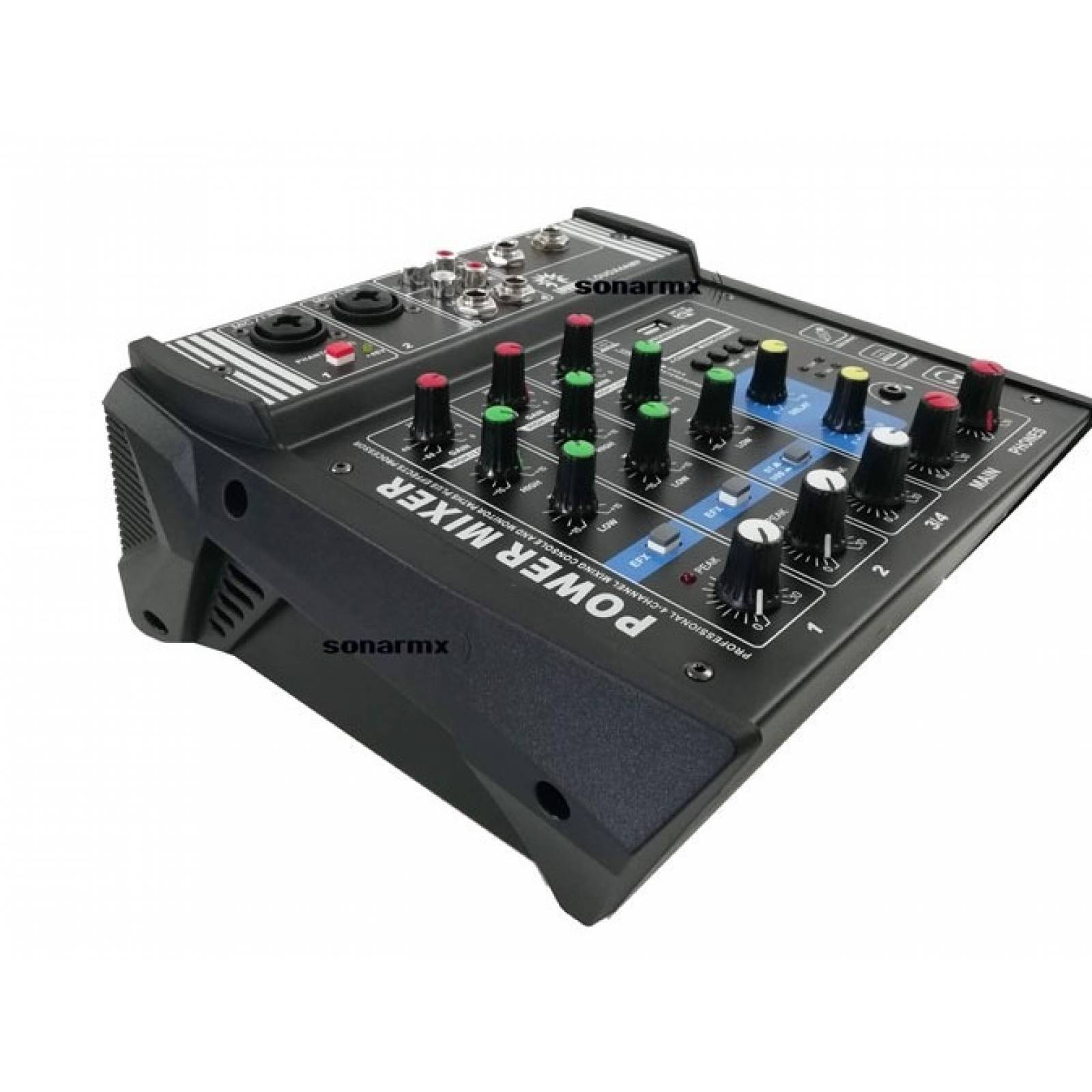 Mezcladora Amplificada Bluetooth 4 Canales Phantom Graba Usb