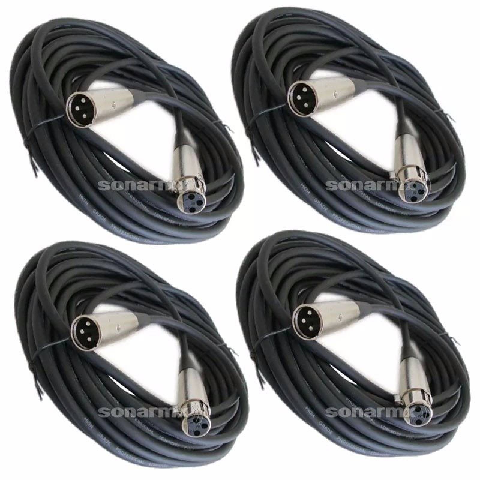4 Cable Jack Canon A Plug Canon 10 Metros Para Microfono Xlr
