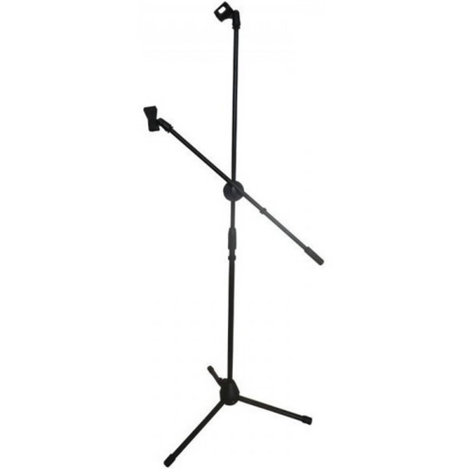 Pedestal Atril Base Stand 2 Microfonos Profesional Con Boom