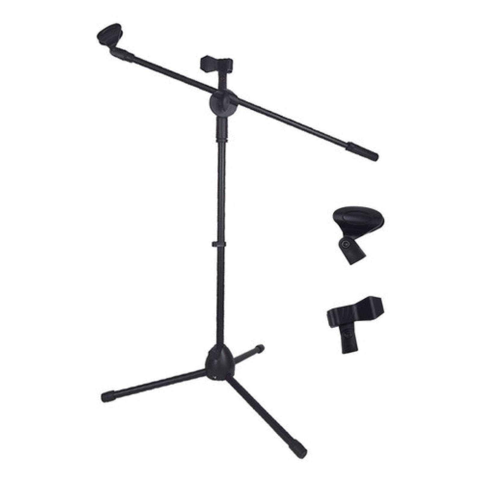 Pedestal Atril Base Stand 2 Microfonos Profesional Con Boom