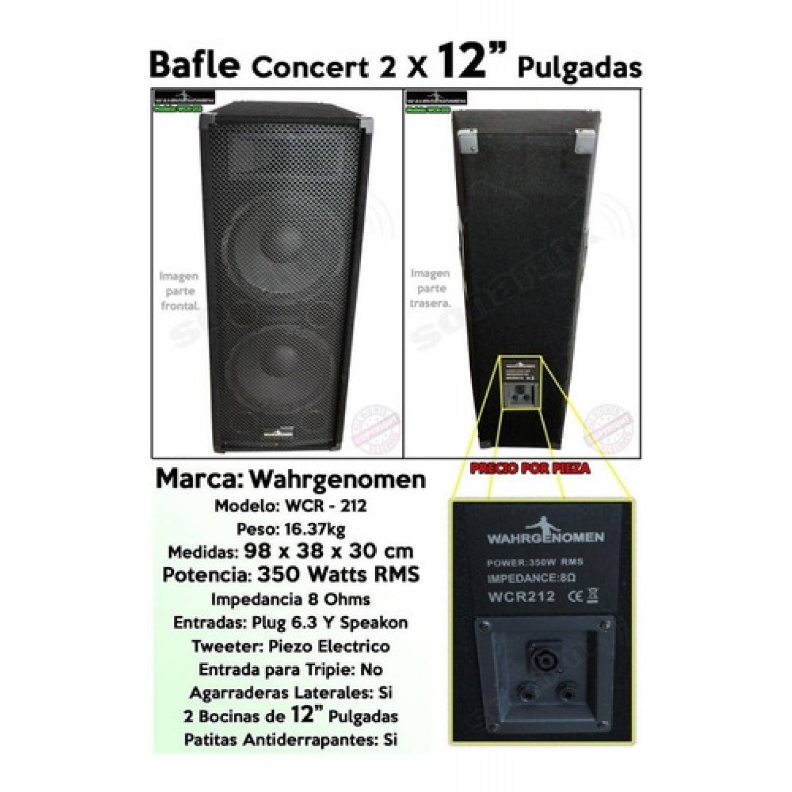 Bocinas Profesionales 2x12 Bafle Pasivo 12 Concert Dj Grupo