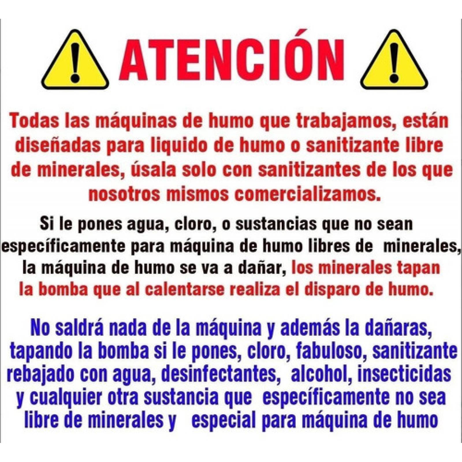 Maquina De Humo 1500w Inalambrica  1 Litro Sanitizante