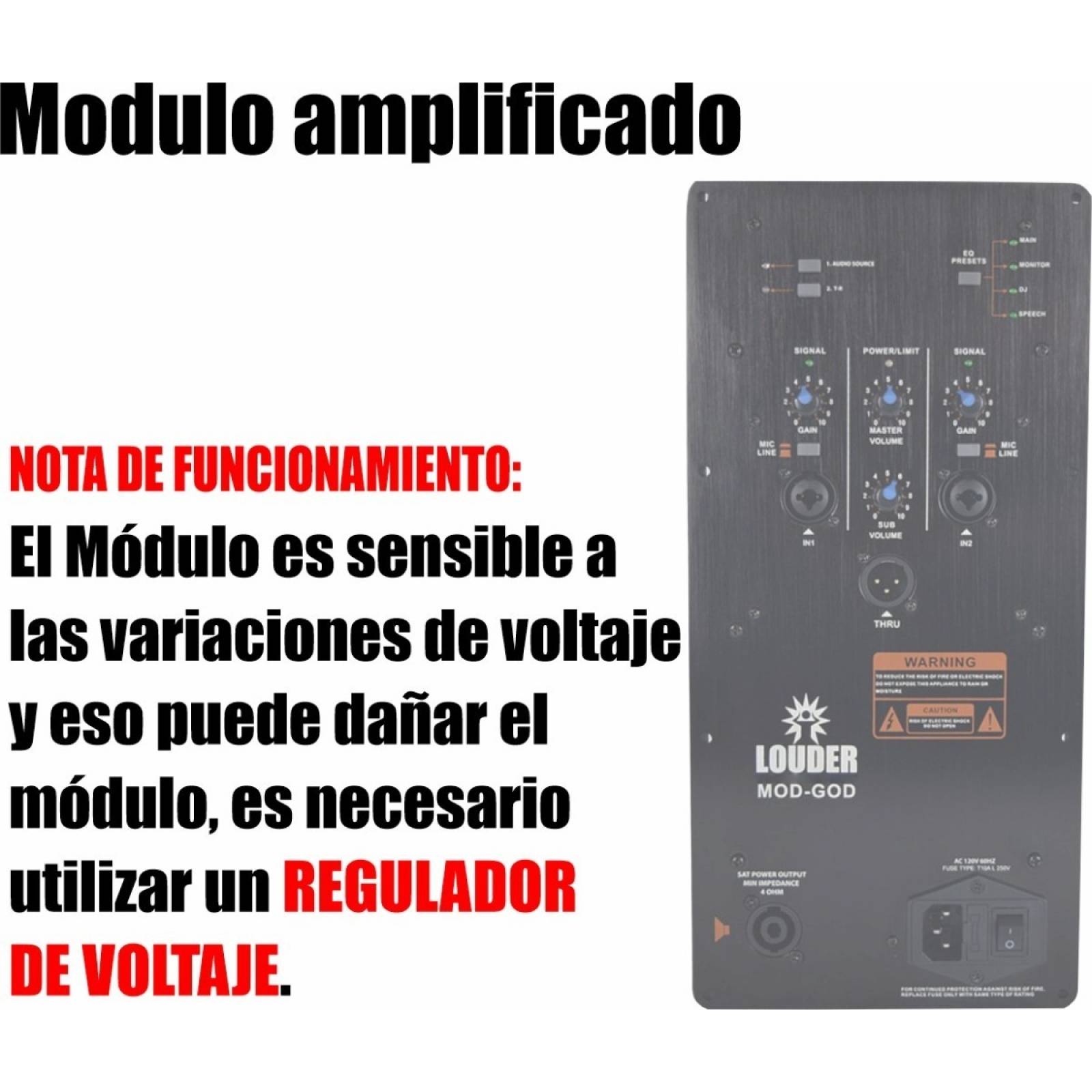 Modulo Amplificado 1200w P 1 Subwoofer  Y 2 Medios