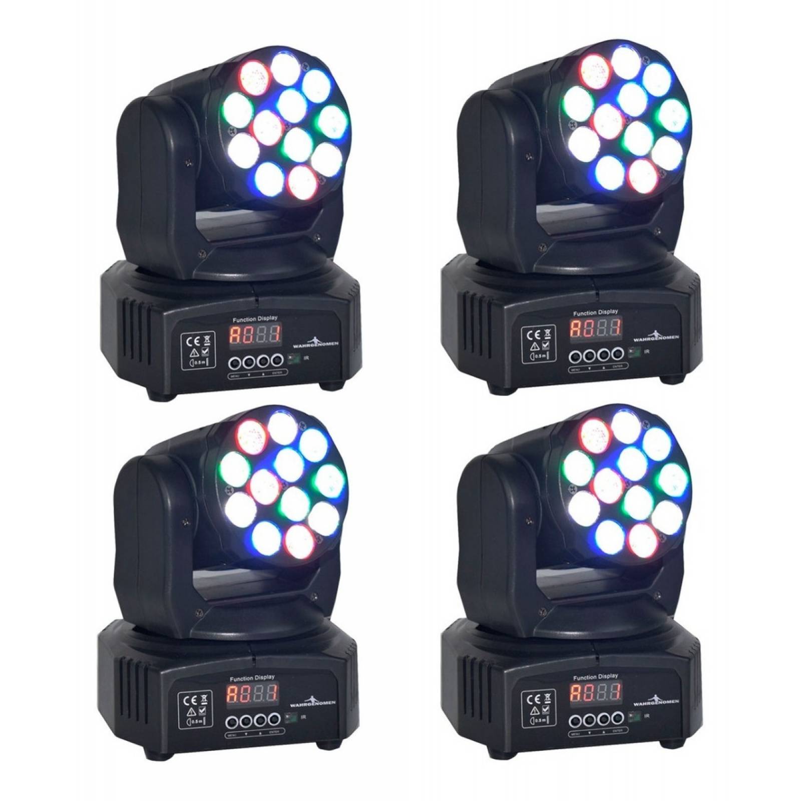 4 Cabeza Movil Led Wash Rgb, Luz Dj Disco Robotica Dmx Luces