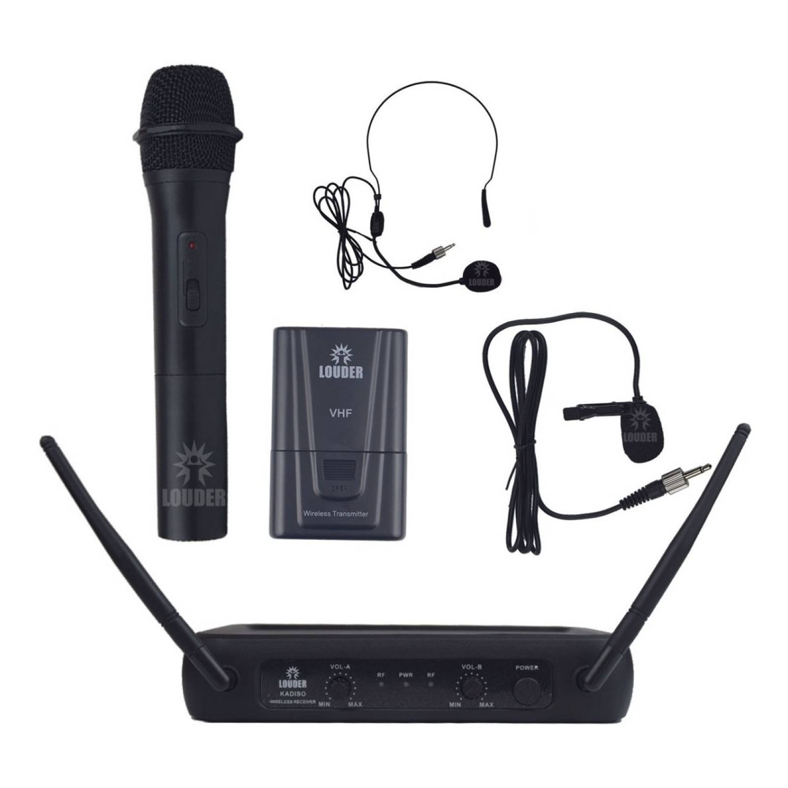 Set Microfonos Inalambricos Diadema Mano Microfono Solapa