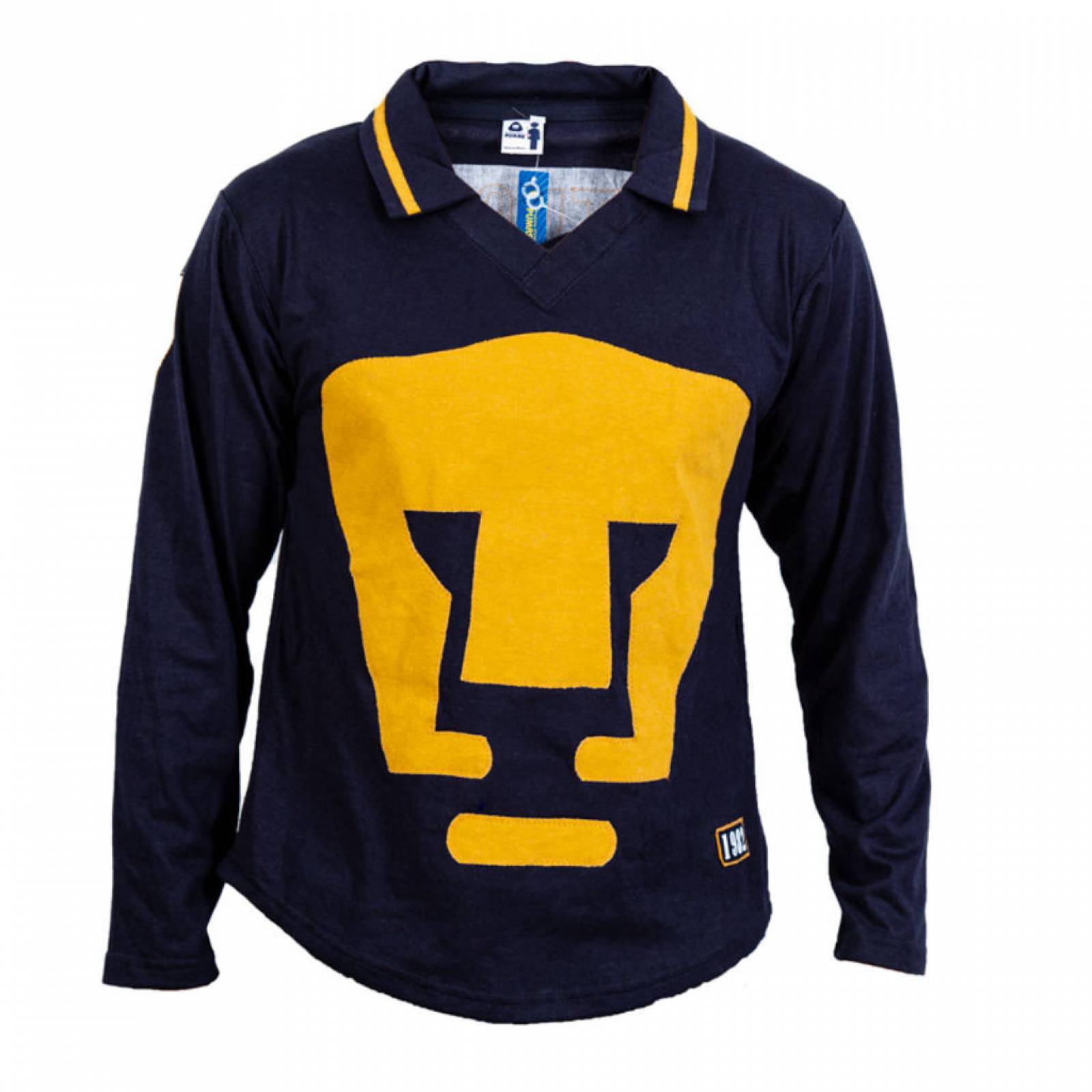 Playera retro manga larga  Pumas Hombre Azul