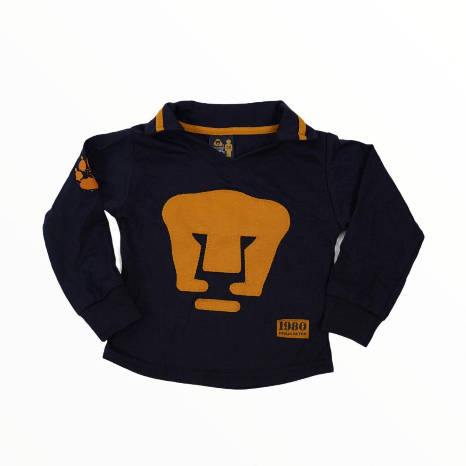 Playera Infantil Pumas UNAM Cuello Polo Manga Larga