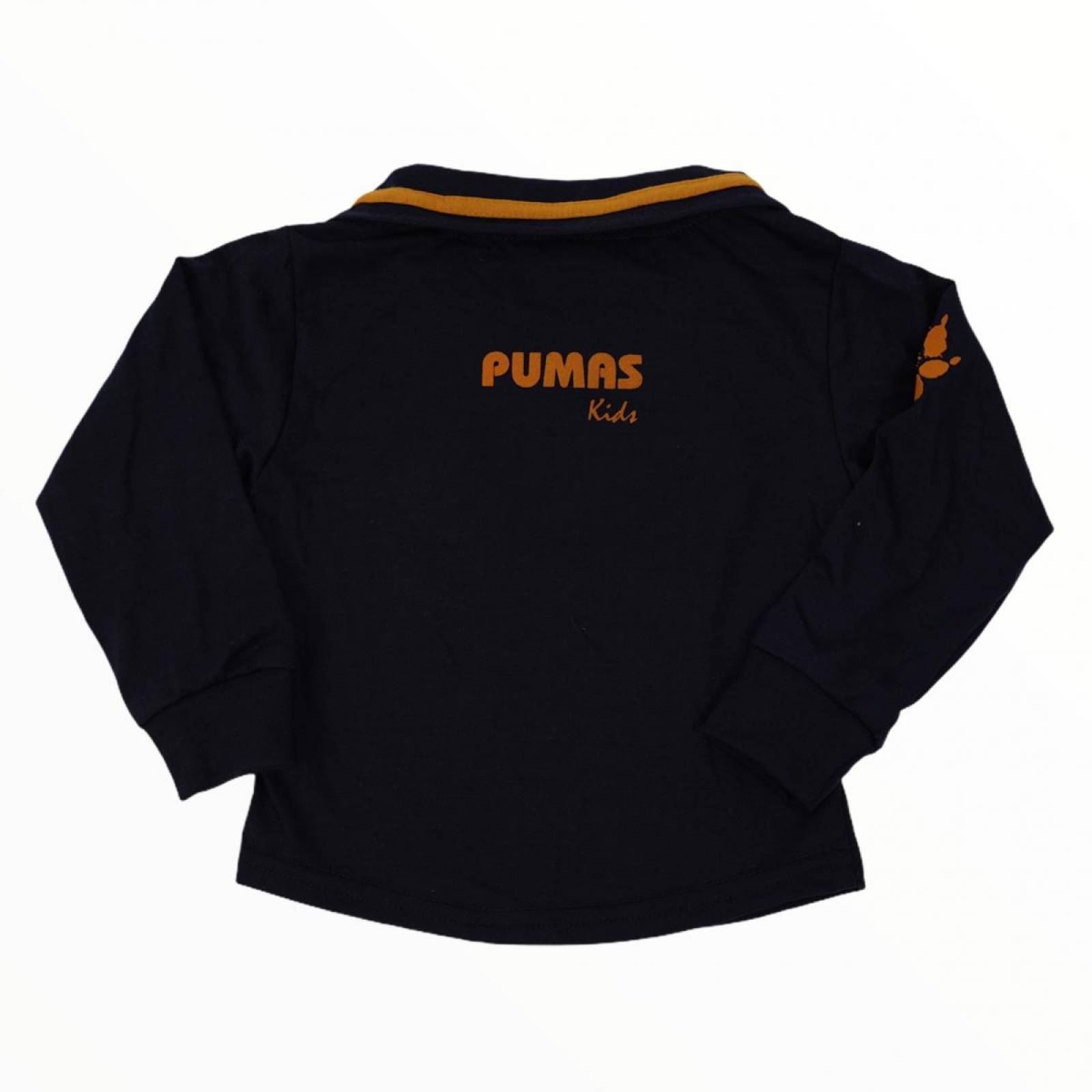 Playera Infantil Pumas UNAM Cuello Polo Manga Larga