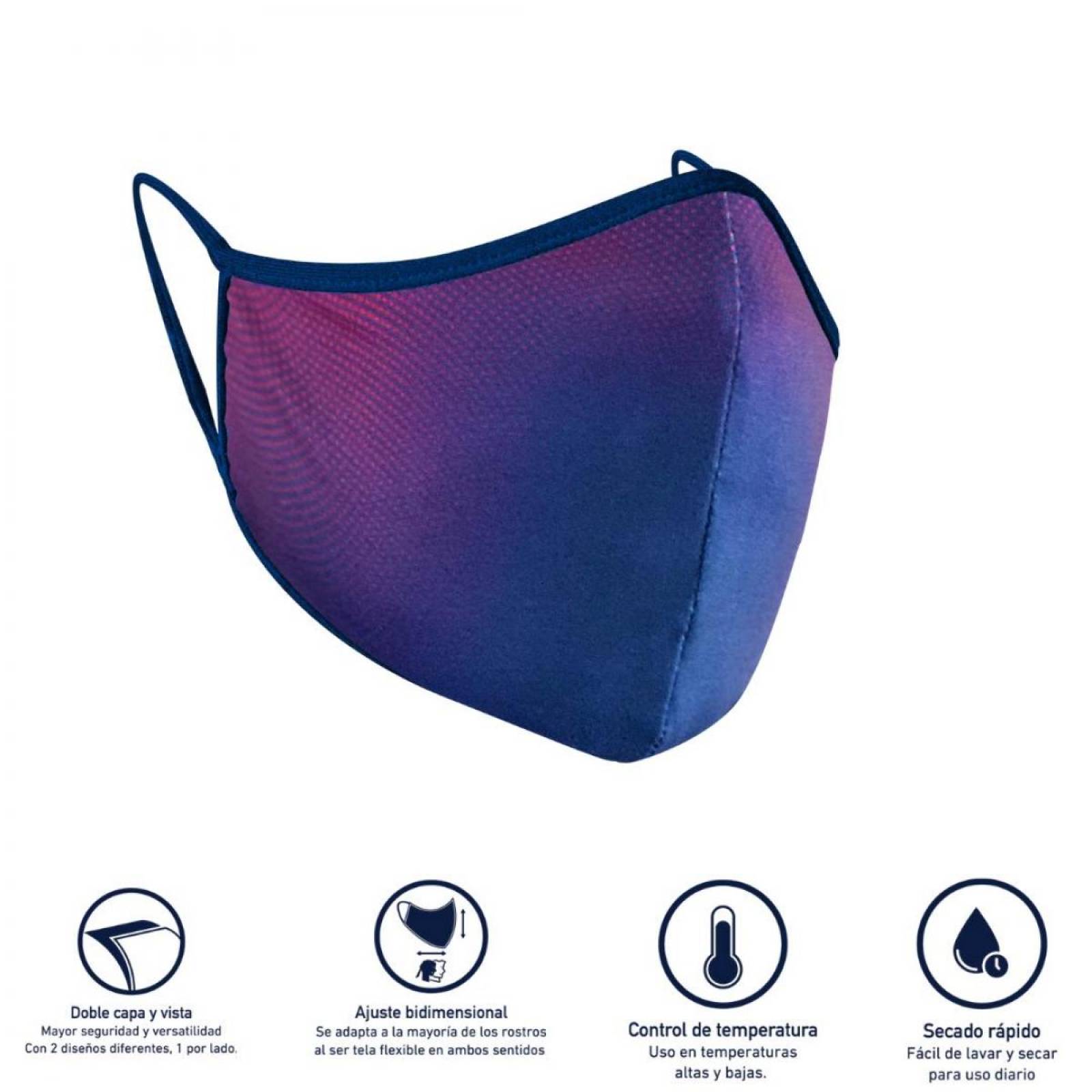 Cubrebocas Doble Vista Fanatiker Barcelona Reutilizable