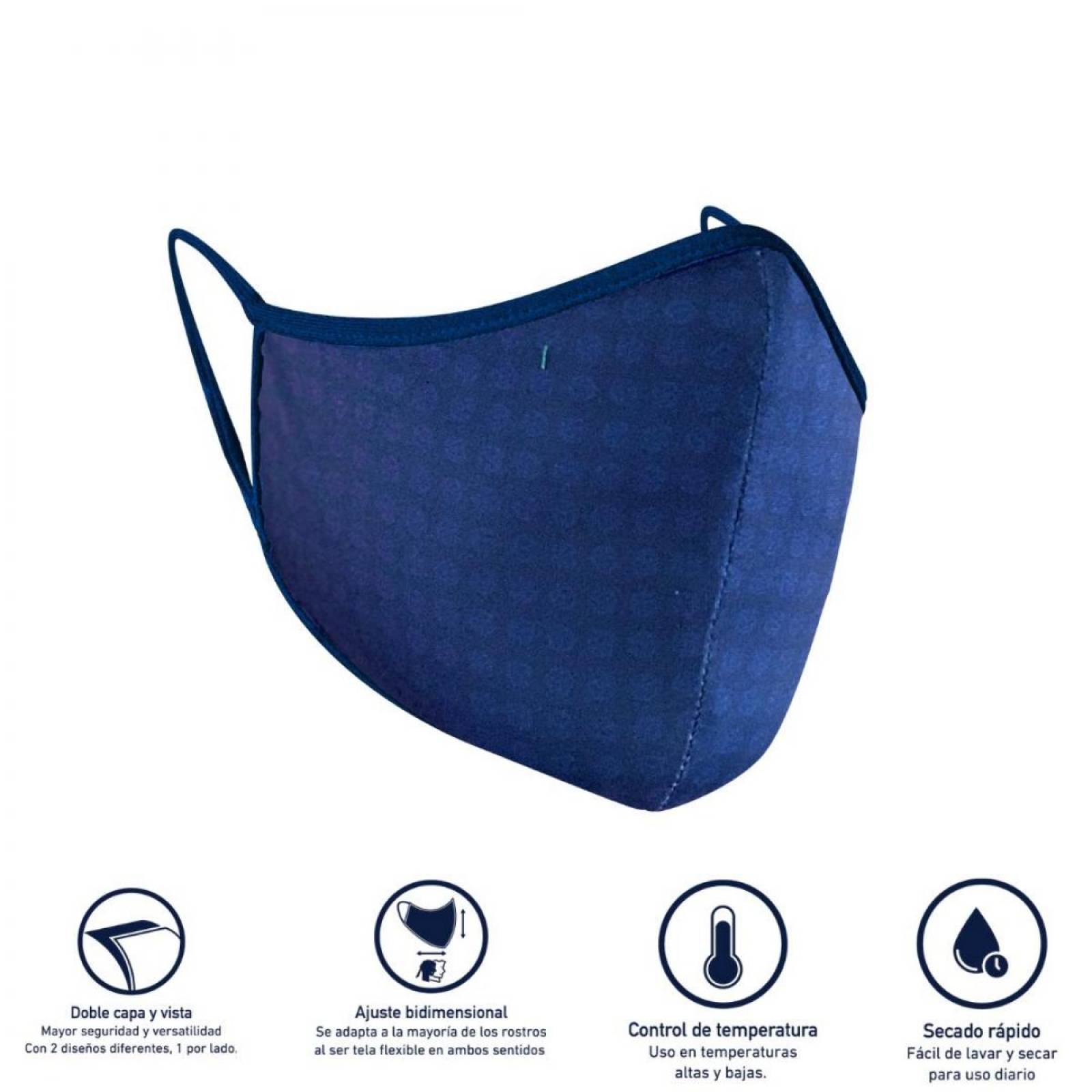 Cubrebocas Doble Vista Fanatiker Barcelona Reutilizable