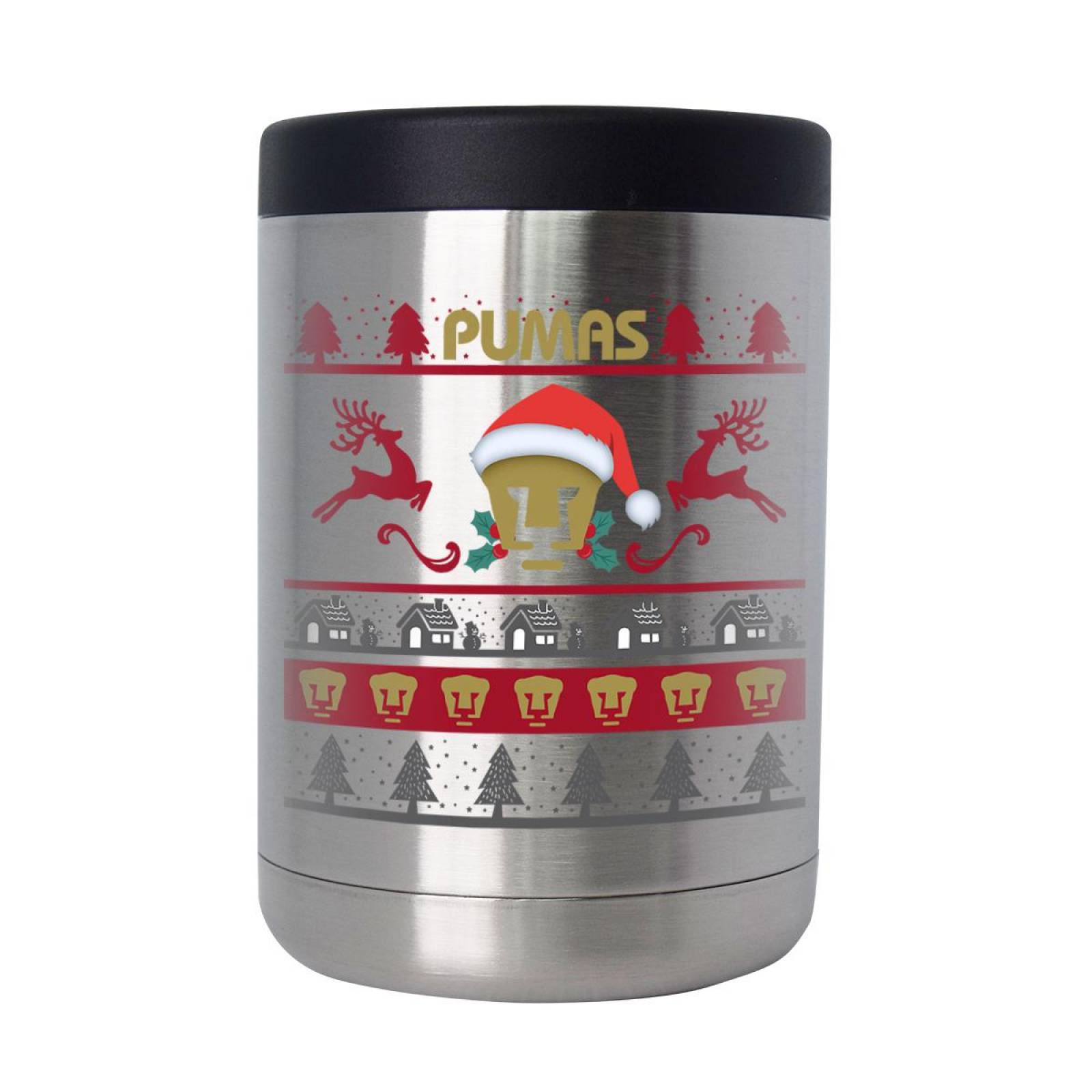 Vaso térmico Termo 2 en 1 Acero Inoxidable Pumas 12 Oz Navidad