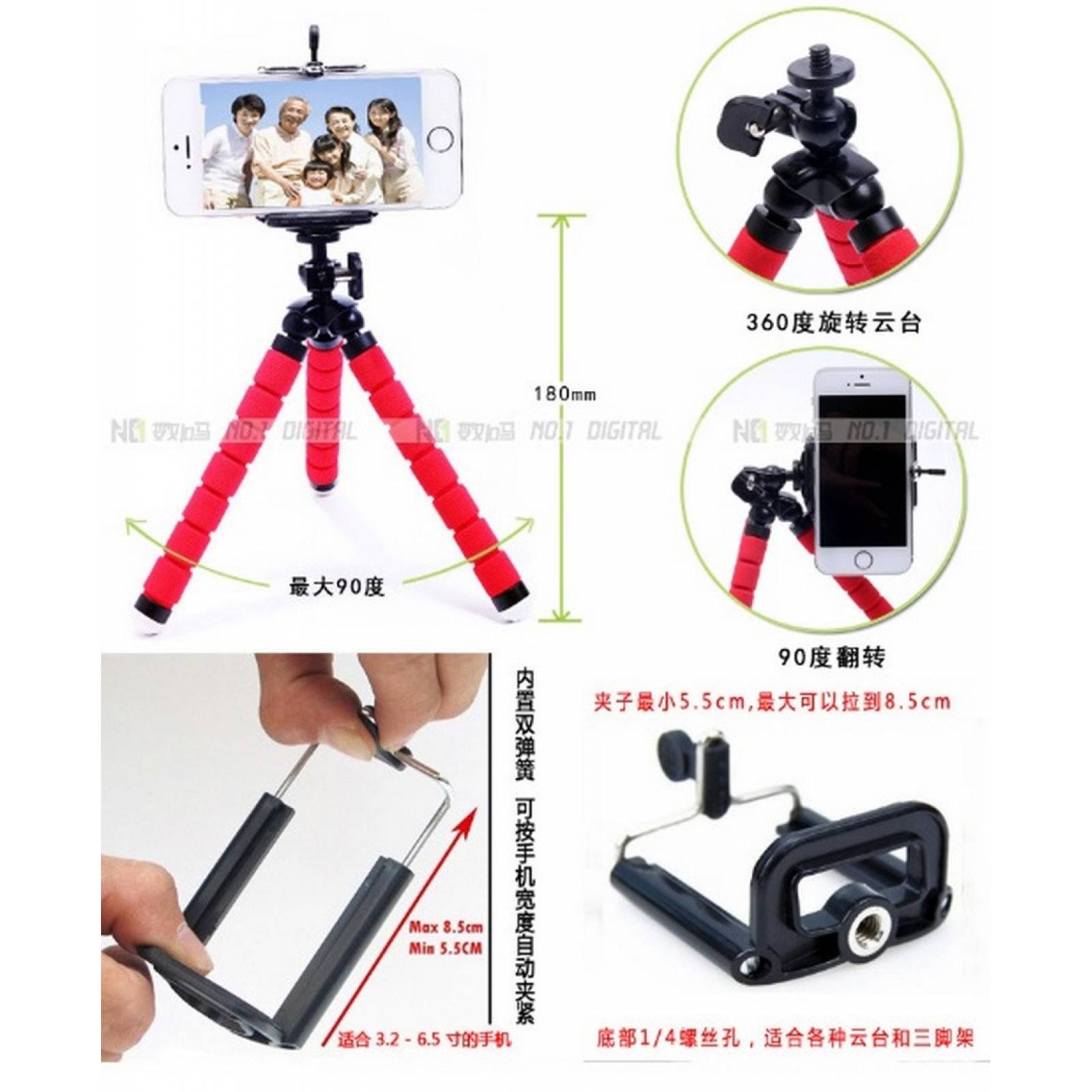 Tripie Flexible Para Cámara Ó Celular +tornillo+adaptador