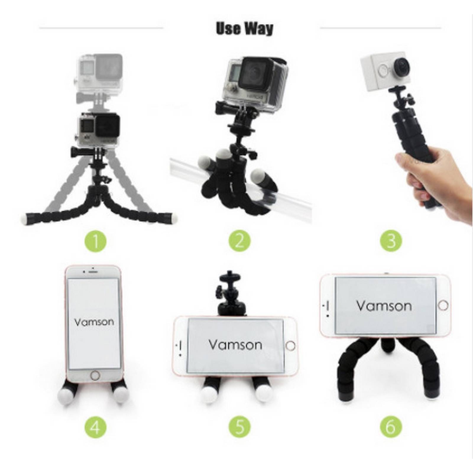 Tripie Flexible Para Cámara Ó Celular +tornillo+adaptador