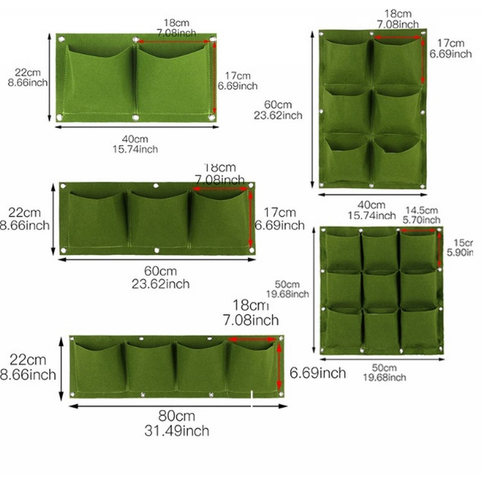 Bolsa de Cultivo Vertical Maceta de Pared Jardín Terraza