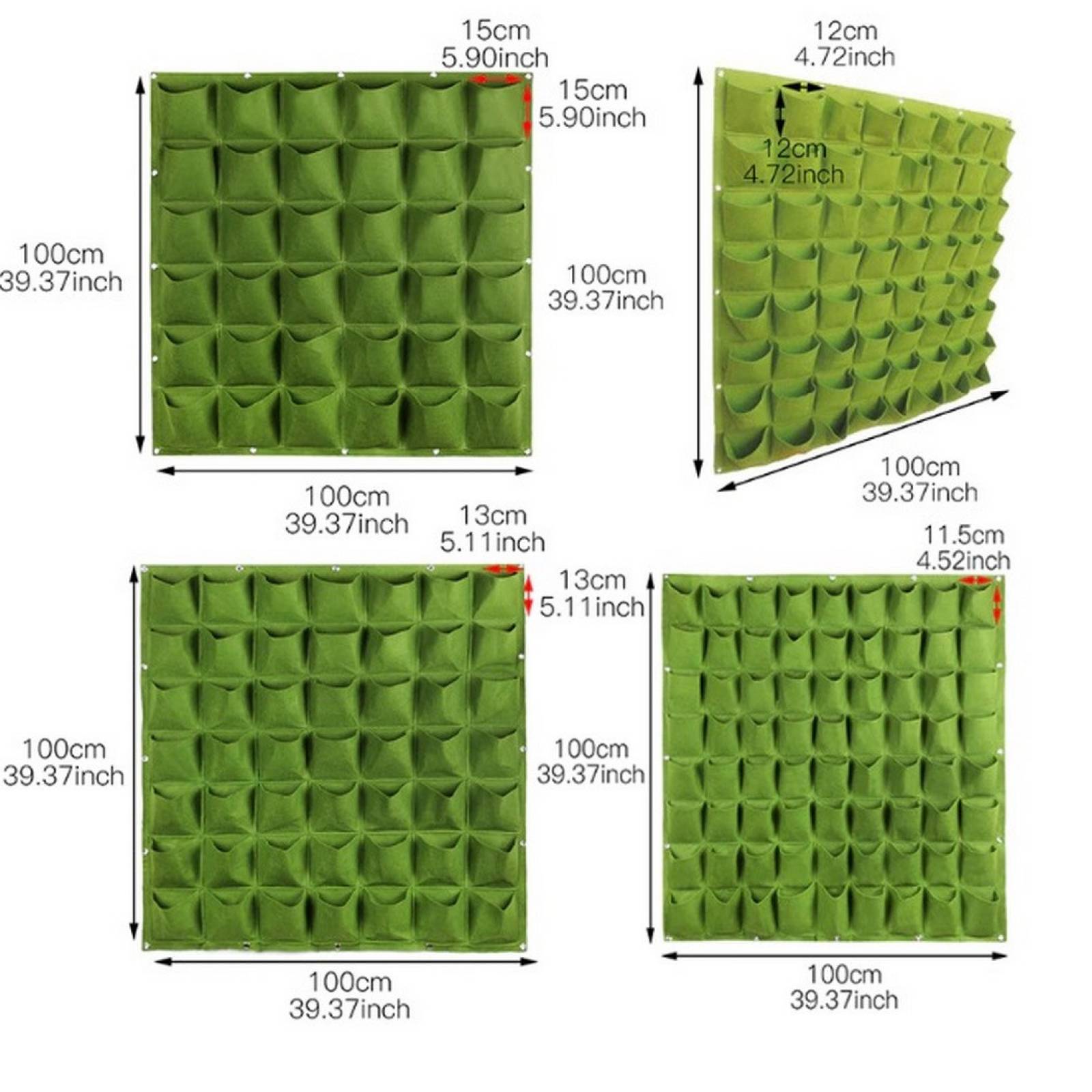 Bolsa De Cultivo Vertical Maceta De Pared Jardín Terraza 64