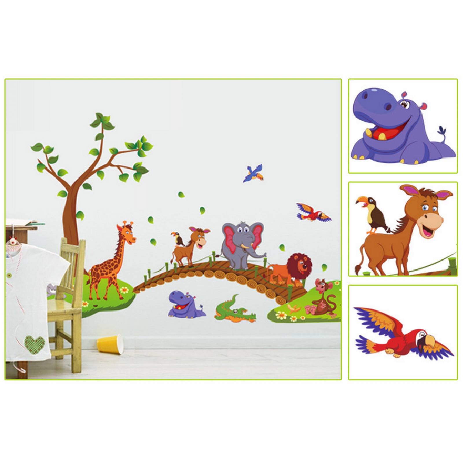 Vinil Infantil De Animales De La Selva Para Cuarto ReCámara