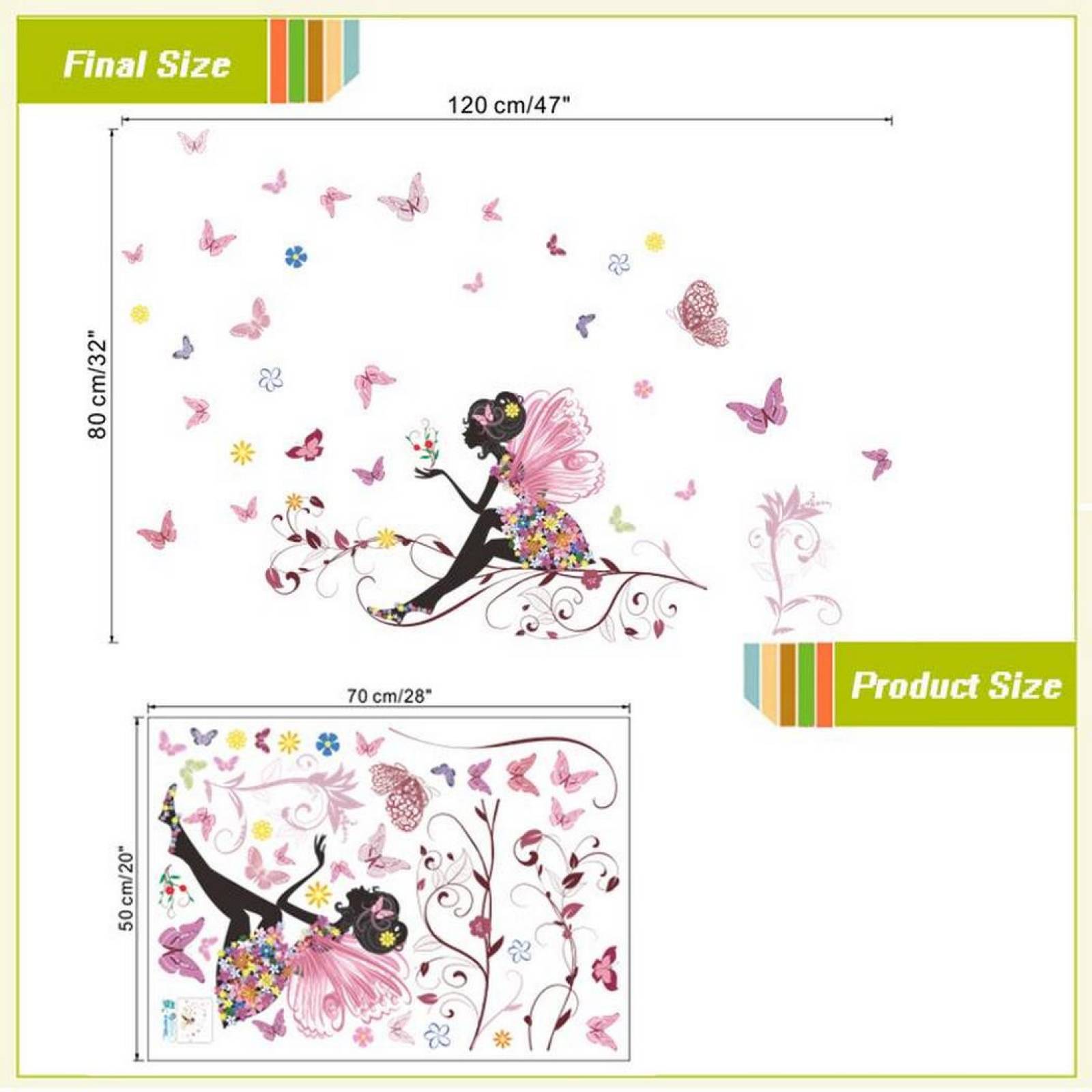 Hada Sentada con Mariposas, Vinil Decorativo