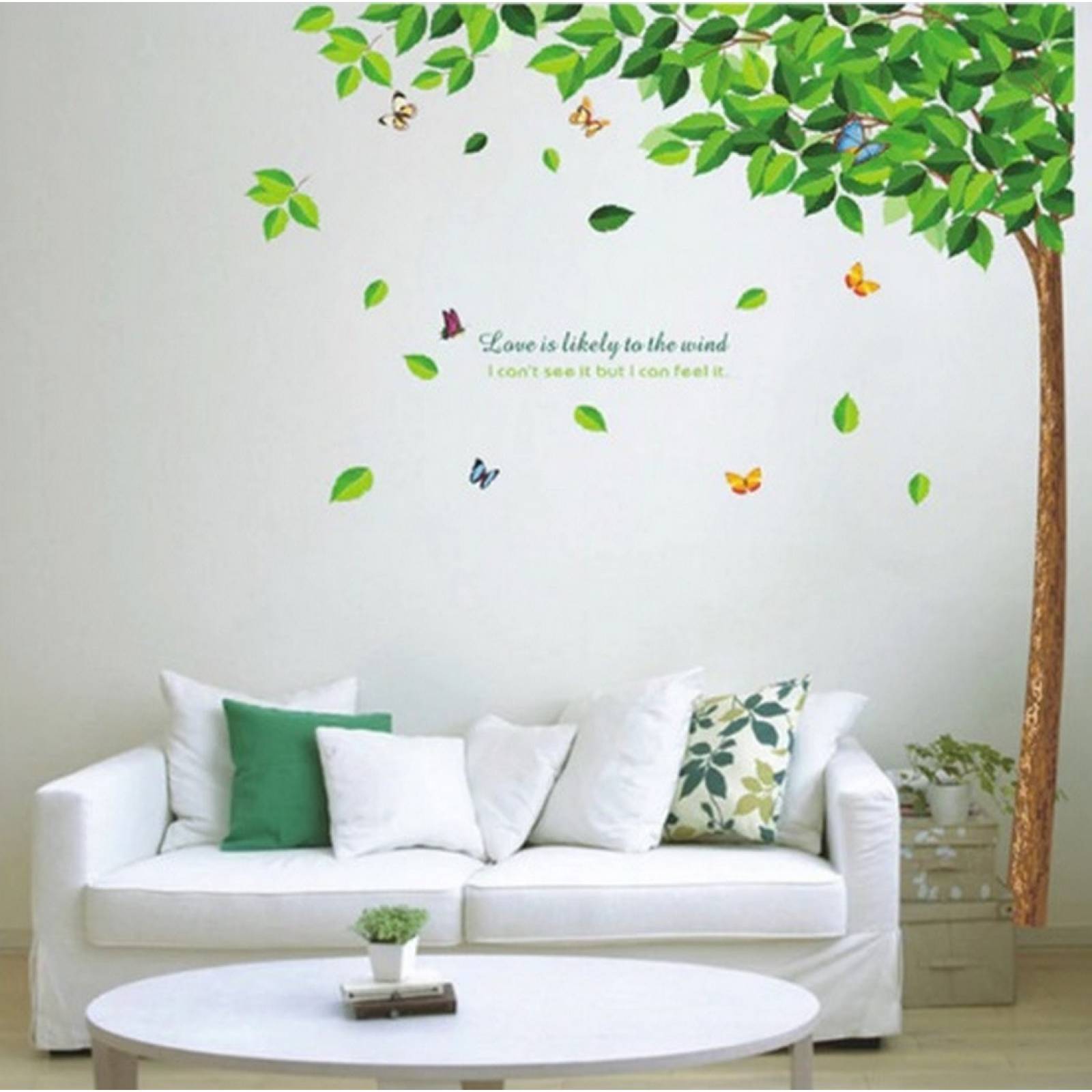 Vinil Decorativo Árbol Mariposas Sala Habitación Estancia