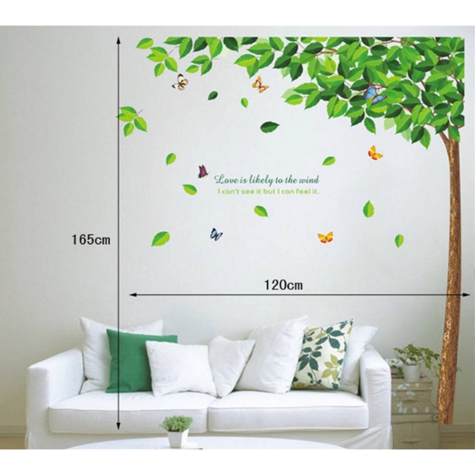 Vinil Decorativo Árbol Mariposas Sala Habitación Estancia