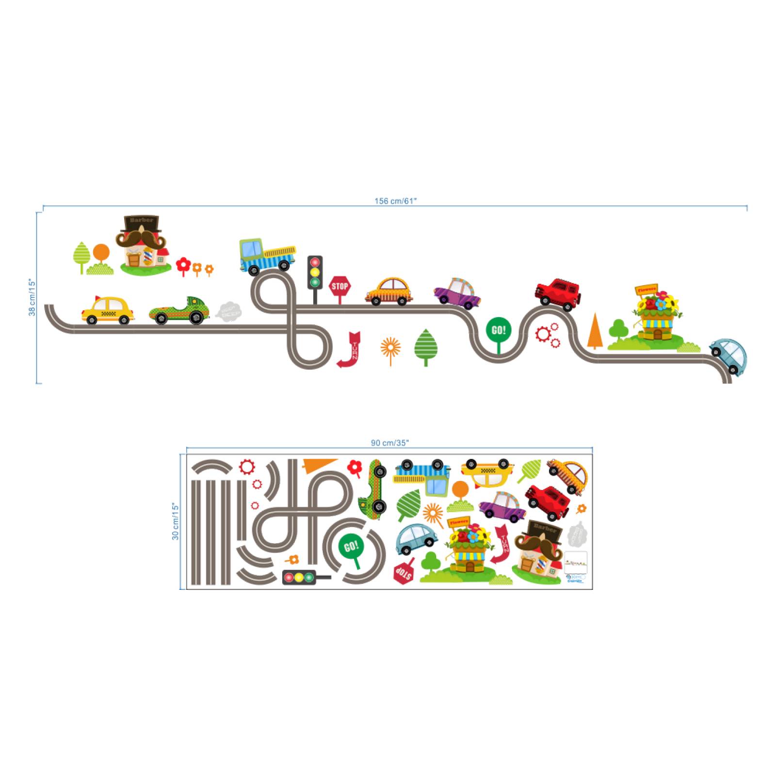 Vinil Decorativo Infantil Pista Autos Carritos Habitación