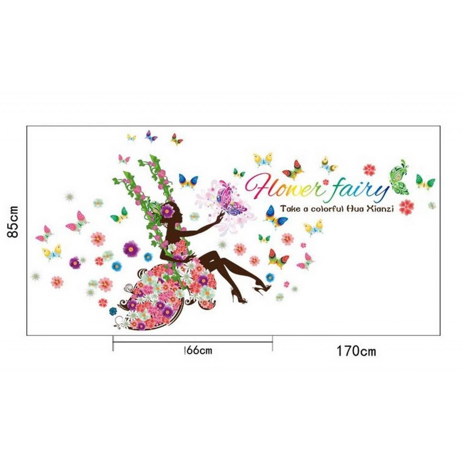 Vinil Decorativo Hada En Columpio Y Mariposas Sala Estancia